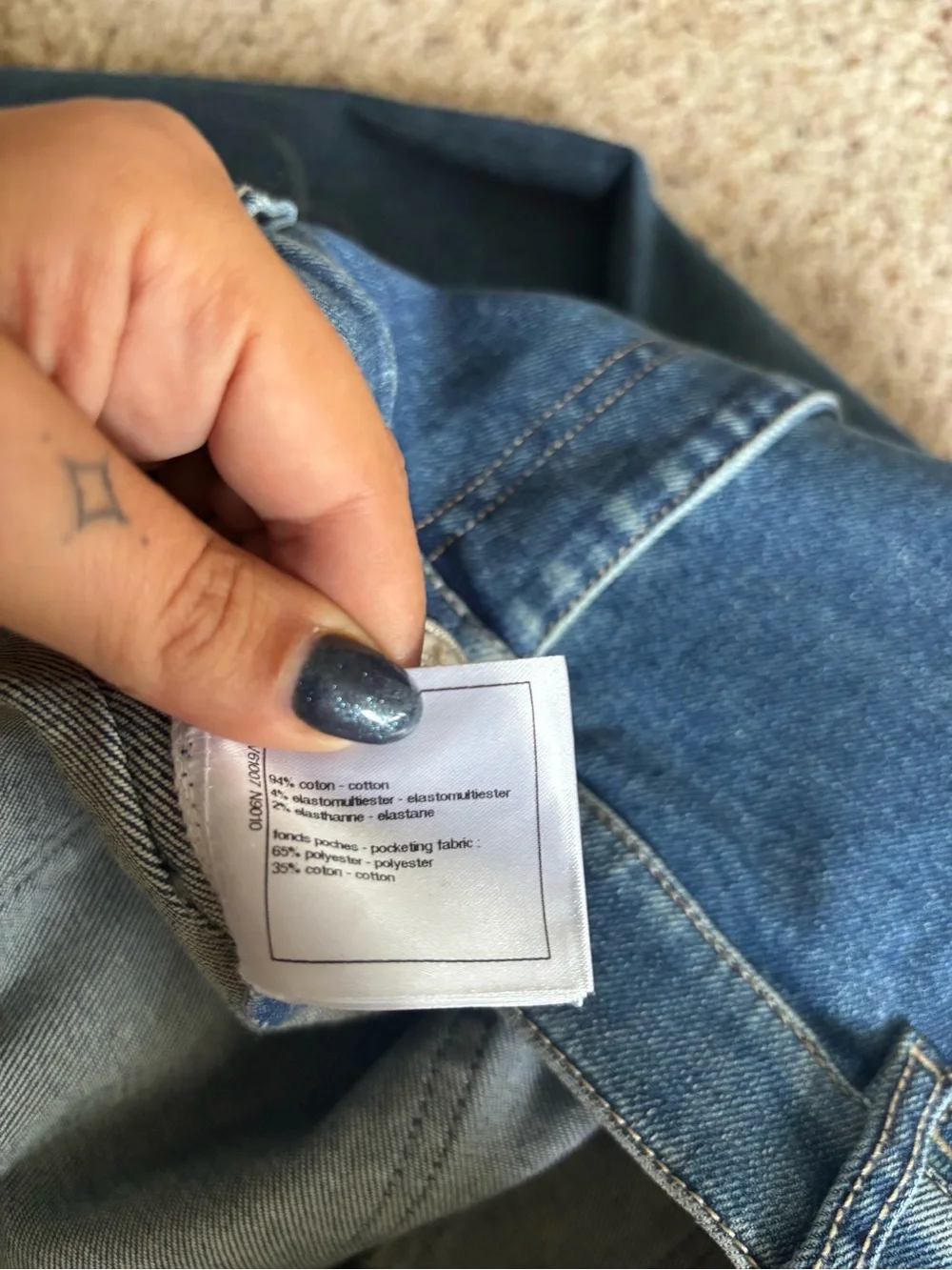 Chanel CC Logo Denim Straight Leg Jeans Size 42